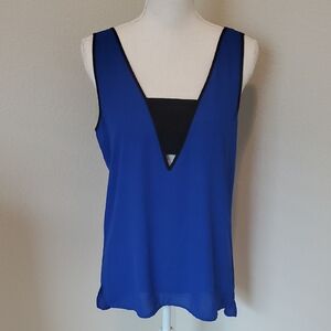 Express Royal Blue V-Neck Tank Top